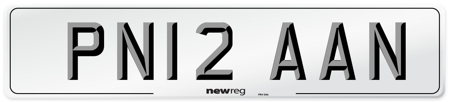 PN12 AAN Number Plate from New Reg